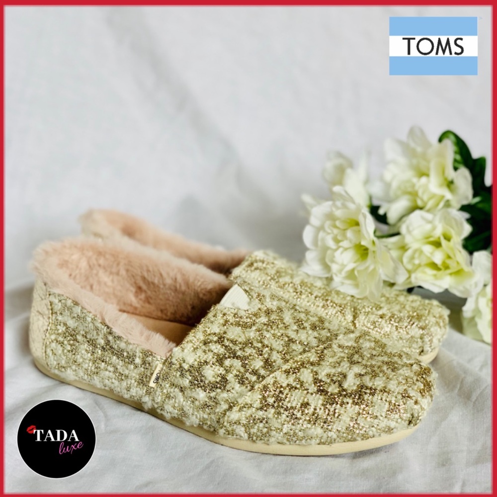 NEW. TOMS Alpargata Slip-On, Gold